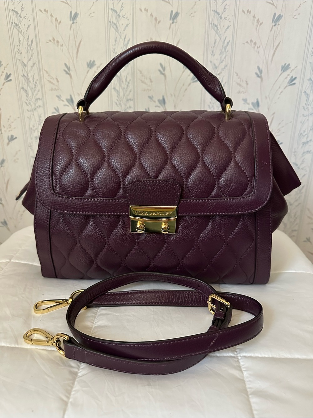 Vera Bradley Quilted Leather Satchel